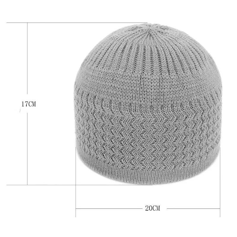 Product Introduction of [Feeling Youth] 1pc Unisex Warm Hat Knitted Hats Men's and Women's Wave Jacquard Neutral Dome Wrap Head Cap 18