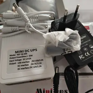 V380 Smart UPS 12V 1.5A Uninterruptible Power Supply Mini UPS Baterai Cadangan untuk WiFi Router Modem dan Kamera CCTV Outdoor Tahan Air dan Tahan Api anti mati internet cadangan listrik rumah ups tahan lama wifi tetap nyala saat mati lampu darurat rumah