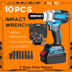COD-impact wrench 21V Baterai Semua motor tembaga Cordless Kunci Impact 980N.M Impak Buka Motor