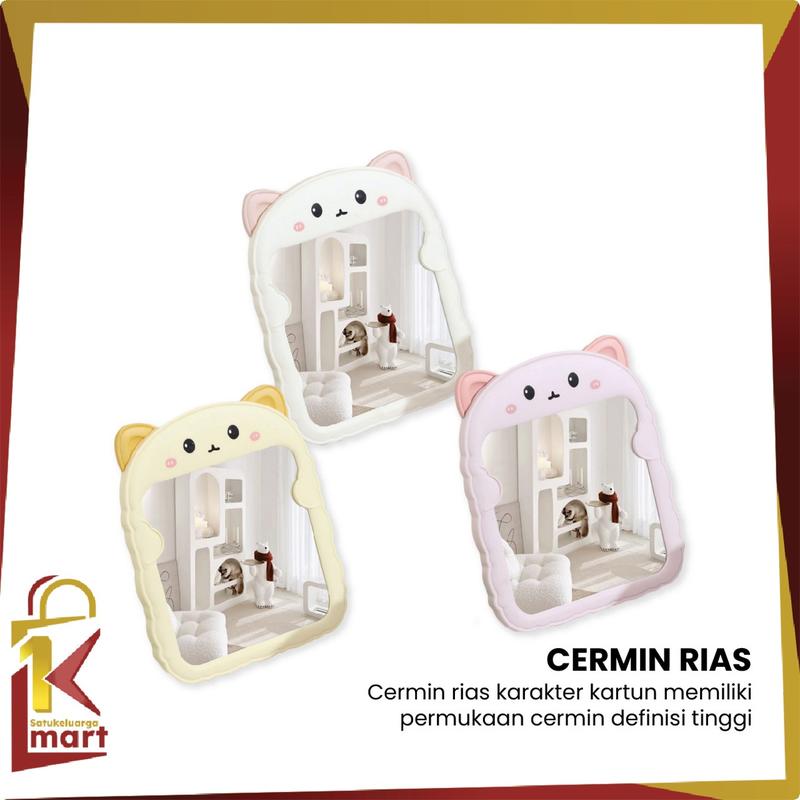 Product Introduction of [COD] SM K153 Cermin Meja Rias Bentuk Kucing Lucu Kaca Duduk Aesthetic Portable Serbaguna 18