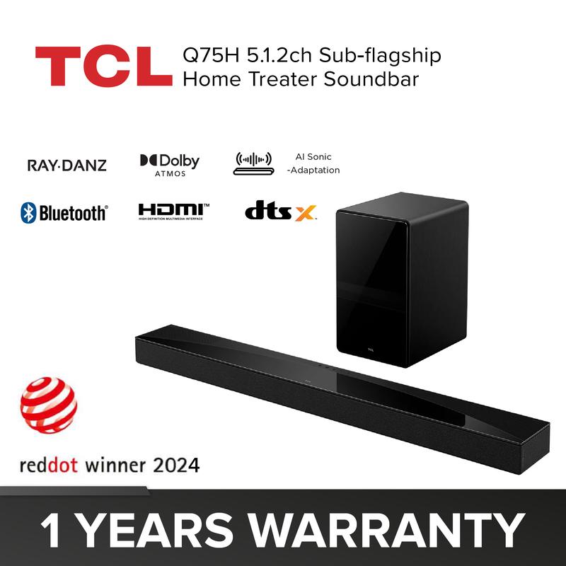 TCL Q75H  Home Theater Soundbar with Dolby Atmos|200W Hi-Fi Bass|wireless Subwoofer|Bluetooth 5.1 0