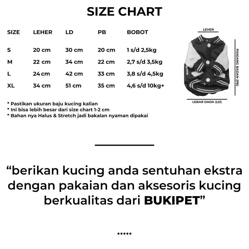 Product Introduction of baju kucing lucu aksesoris hewan peliharaan - BUKIPET BASIC VARSITY 3