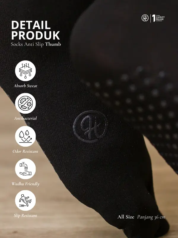 HJ - Sock Anti Slip Thumb | Kaus Kaki Wanita Anti Licin  bahan Nylon Microfiber Tebal Lembut 2