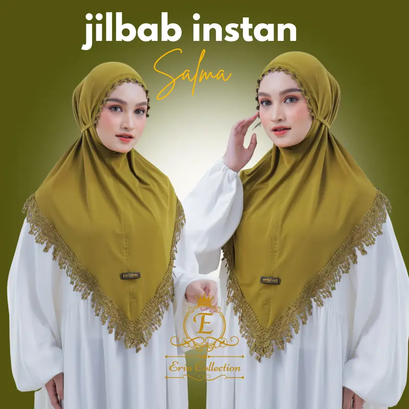 erin collection jilbab instan renda salma hijab jersey premium mewah Bergo Wanita 3