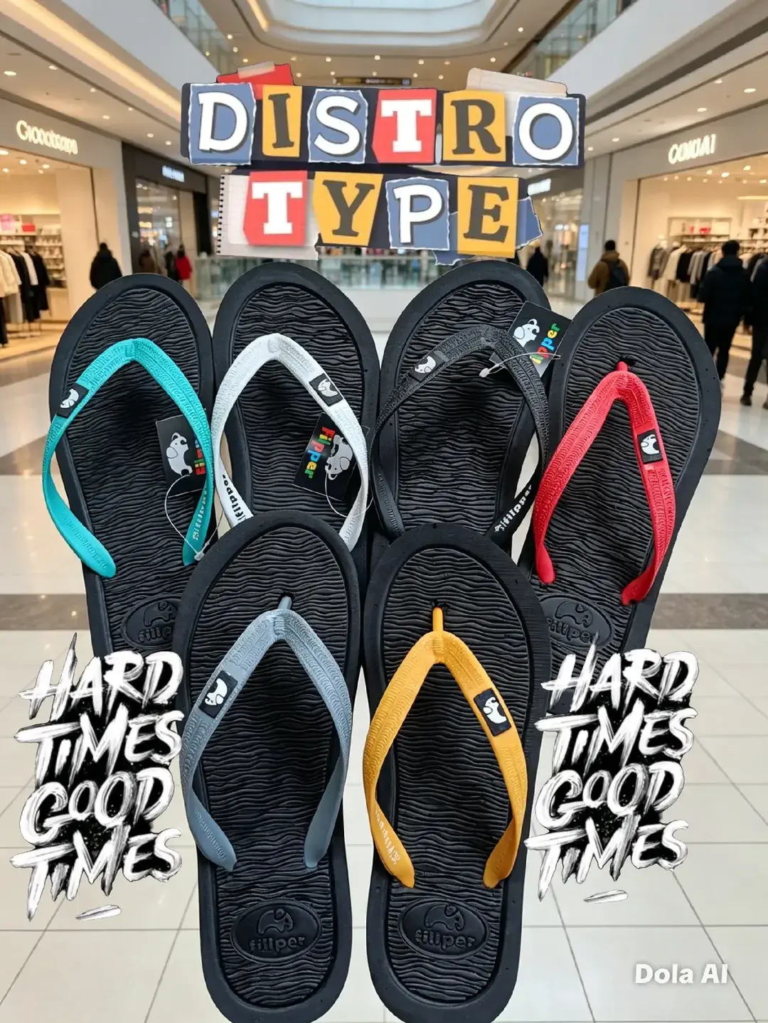sandal distro fillpeer pria sepon karet SNA tebal lentur