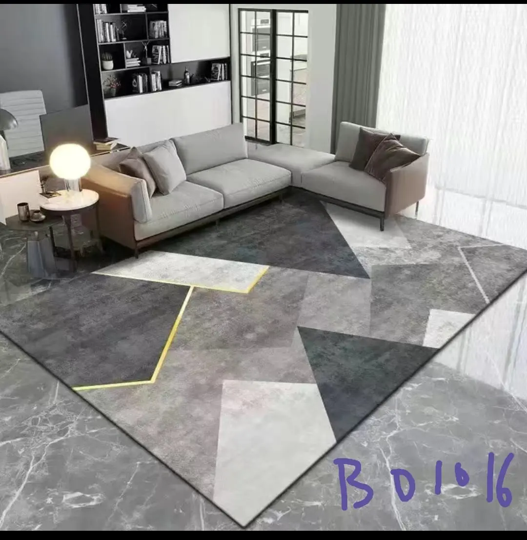 Crystal Short Plush Geometric Carpet Rug - 140x200cm American Style for Living Room, Bedroom, and More