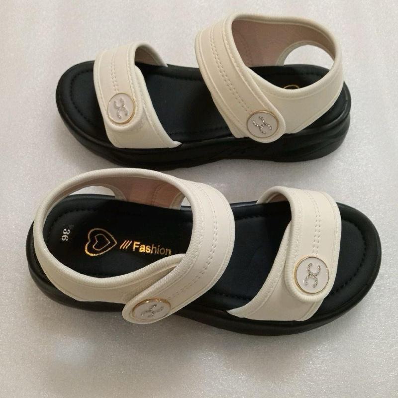 Dép Nữ Sandal Quai Da Mềm Đế Bằng Cao 3cm Êm Ái Thời Trang