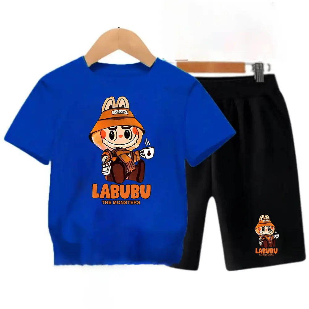 SETELAN ANAK-ANAK COWOK DAN CEWEK MOTIF LABUBU  / BAJU ANAK-ANAK LAKI - LAKI DAN PEREMPUAN / KAOS ANAK SET ANAK PRIA DAN WANITA / LB KOPI