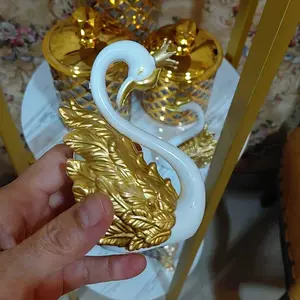 [Vinnatsu]Pajangan Sepasang Angsa Silver Hiasan Flaminggo Pajangan Angsa Wedding Gold Silver Decorasi Ruangan Perintilan Dekor Kamar