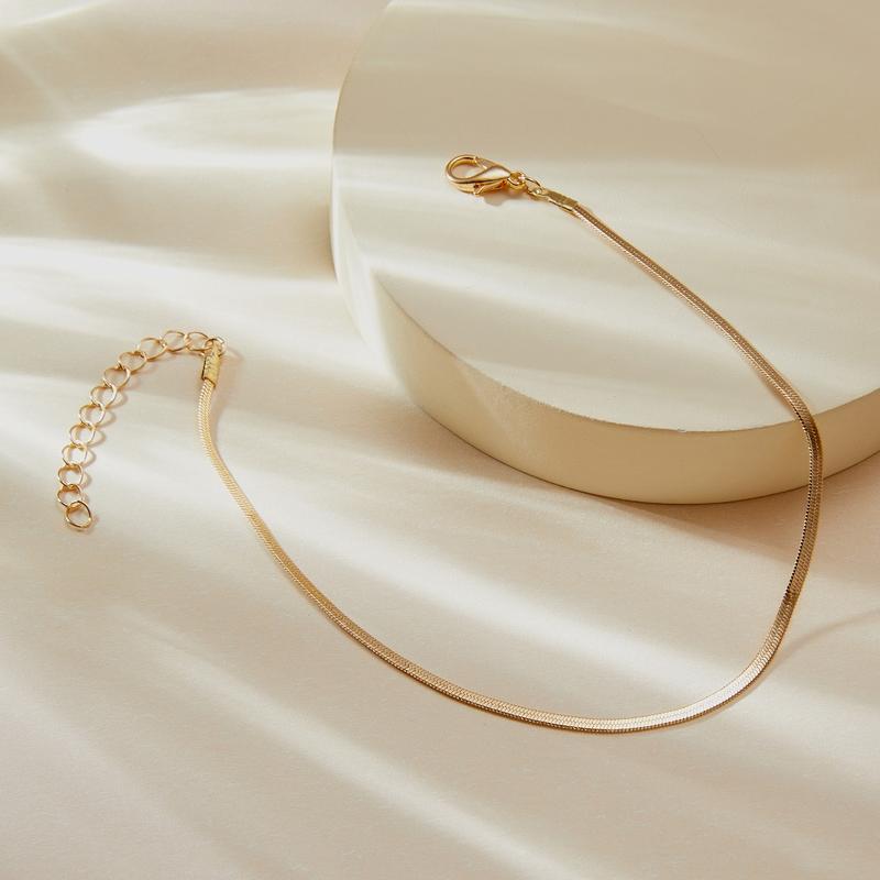 Lắc Chân Vàng, Thời Trang, Mặt Dây Chuyền Hình Chữ Nhật Đơn Giản, Lắc Chân Có Thể Điều Chỉnh Trang Sức Nữ Hàn Quốc, Quà Tặng 3