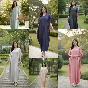Gafesa - Kaftan Claudy Jumbo / Baju Muslim Wanita Polos Kaftan Lebaran Terbaru