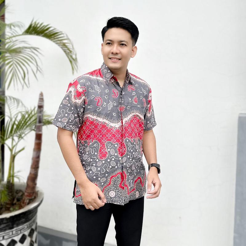 [BISA COD] HEM BATIK PRIA BAHAN KATUN PRIMA Grade A - MOTIF KEKINIAN Cowok Formal casual Blue Shirts Baju Couple Seragam Kerja Keren 2