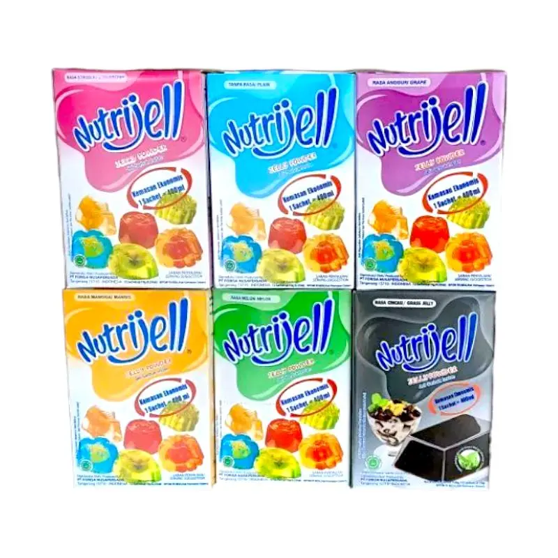 Nutrijell Rasa Buah / Nutrijell Plain 1 box isi 12 sachet @10gr