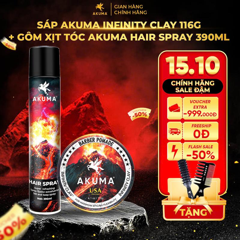 Sáp vuốt tóc AKUMA hàng chính hãng, sáp vuốt tóc nam, giữ nếp, tạo kiểu tóc lên đến 10h, hương nước hoa nam, gôm xịt tóc AKUMA, xịt tạo phồng tóc AKUMA Chăm Sóc Tóc Dưỡng Tóc Serum