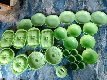 Product Review of Yoi - Piring Plastik Set 28pcs / Set Prasmanan / Piring 6pcs Mangkok 6pcs Basi Segi 4pcs Bulat 2pcs Tempat Nasi 2pcs Teko 2pcs Gelas 6pcs Makan Sayur Kitchenware from @**a 0