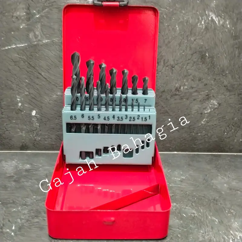 Mata Bor Besi Set 19 pcs HSS 1mm - 10mm 2