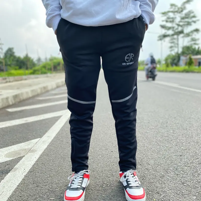 Celana training pria panjang gym running jogging yoga bahan elastis dan tebal Sport  Olahraga 0