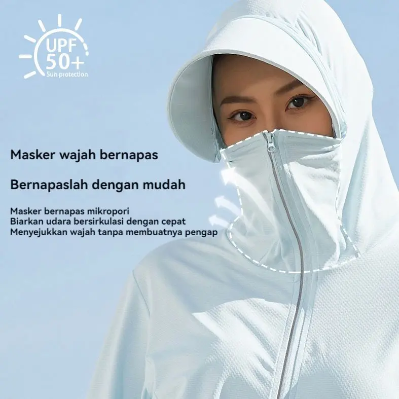 Bailey Jaket Hoodie Wanita Pelindung Sinar UV Premium Breathable Comfortable UPF50+ Olahraga Wanita Jaket 1