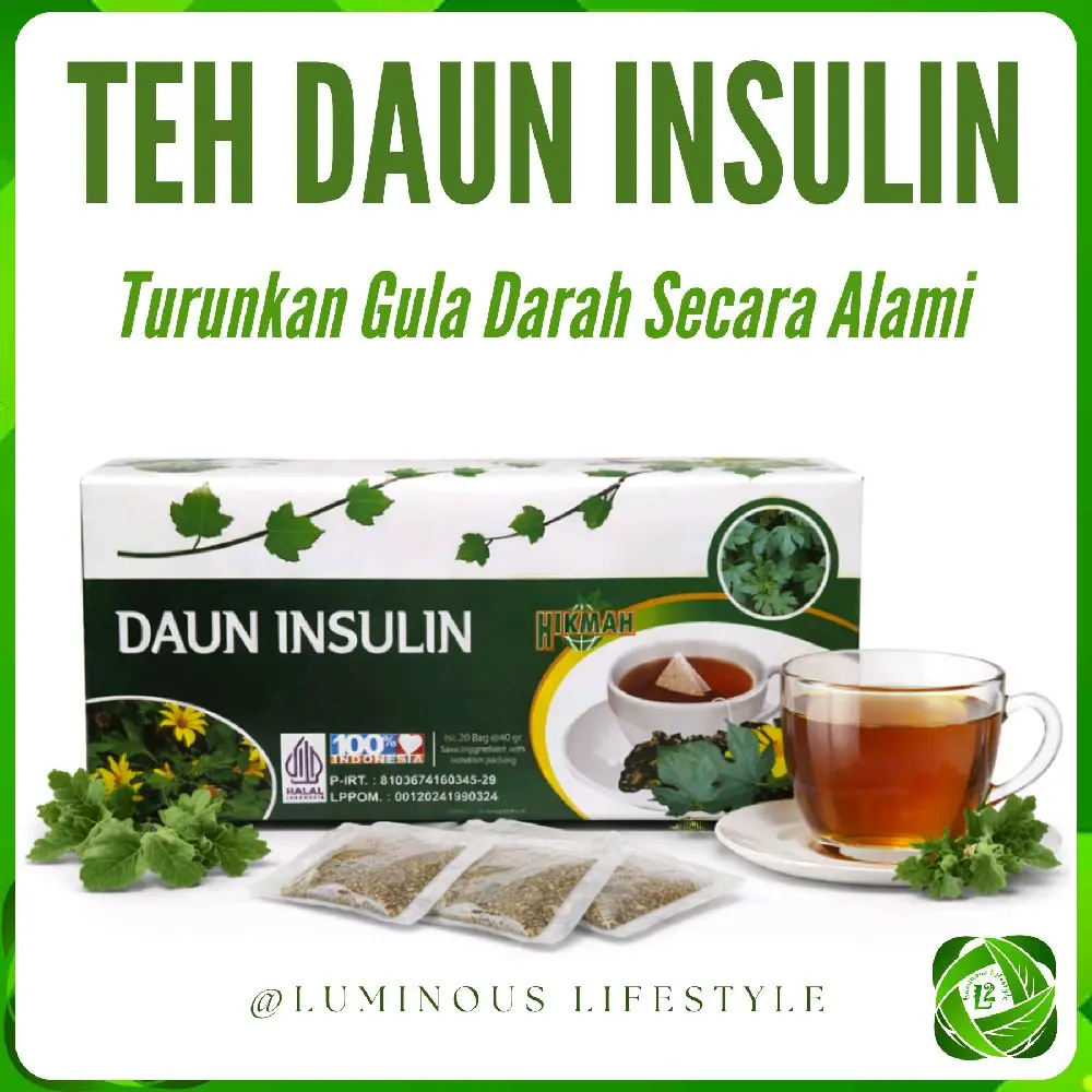 Teh Herbal Daun Insulin – Bantu Turunkan Gula Darah & Jaga Stamina Tubuh,  Untuk Diabetes 20bag