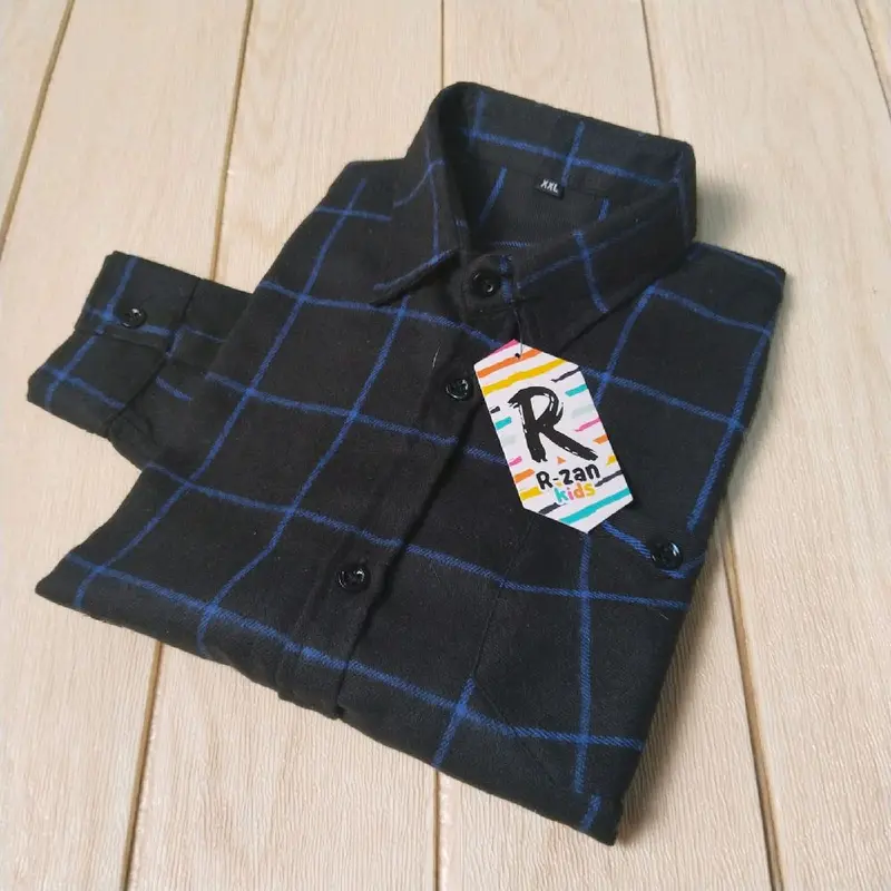 R zannn - Kemeja anak kemeja flanel anak lengan panjang unisex distro kualitas premium Asatasn Fashion anak laki - laki 2