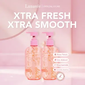 Lunavée - (2 PCS) Body Wash 400ML (FREE GIFT) dengan Petal Mawar Asli Centella Asiatica & Niacinamide untuk Kulit Lembut dan Cerah