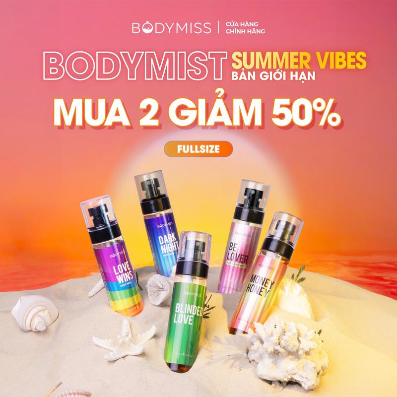[MUA 2 GIẢM 50%] Body Mist Nam Nữ Chính Hãng Lưu Hương Thơm Lâu BODYMISS, Body Mist Unisex Cho Nam Học Sinh Sinh Viên Hương Nước Hoa Dark Night Perfume Cosmetic Fragrance Hair Mist
