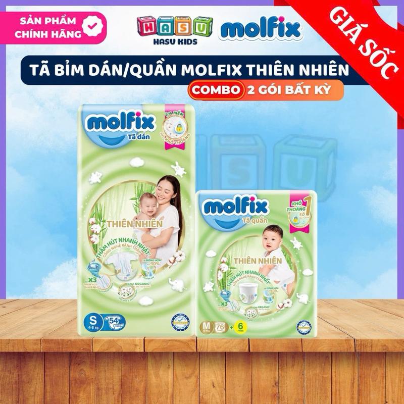 MẪU MỚI Tã Quần Molfix Thiên Nhiên Ultra Túi Lớn giúp Ngừa Hăm Ultra size M76+6, L68+6, XL62+6, XXL56+6