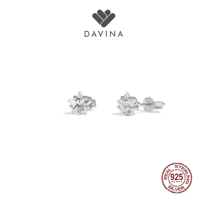 DAVINA Ladies Seila Earrings Sterling Silver 925 - Anting Wanita Perak S925 Tusuk Bintang 0