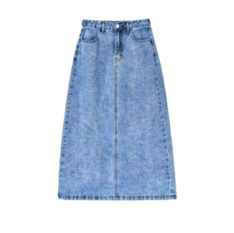Rok Jeans Belah Theana Zenda-Prabo untuk Wanita - Panjang, Dewasa Kancing, Biru - Hitam, Pendek, Cewek, Denim Nyaman outfit cewe