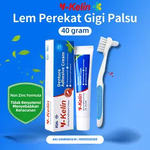 [40gr] Y-KELIN KRIM PEREKAT GIGI PALSU TIRUAN Non Zinc Tahan 12 Jam