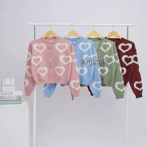 ByAnF- Cardigan Rajut Crop Premium Motif Love