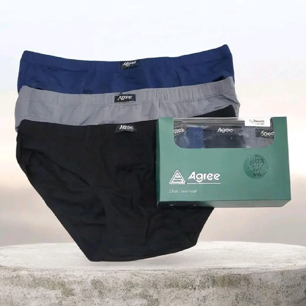 TERACOTTA19 - [3 PCS] Celana dalam pria AGREE 3088 Bahan Tensel Lembut nyaman untuk aktivitas sehari-hari mic warna