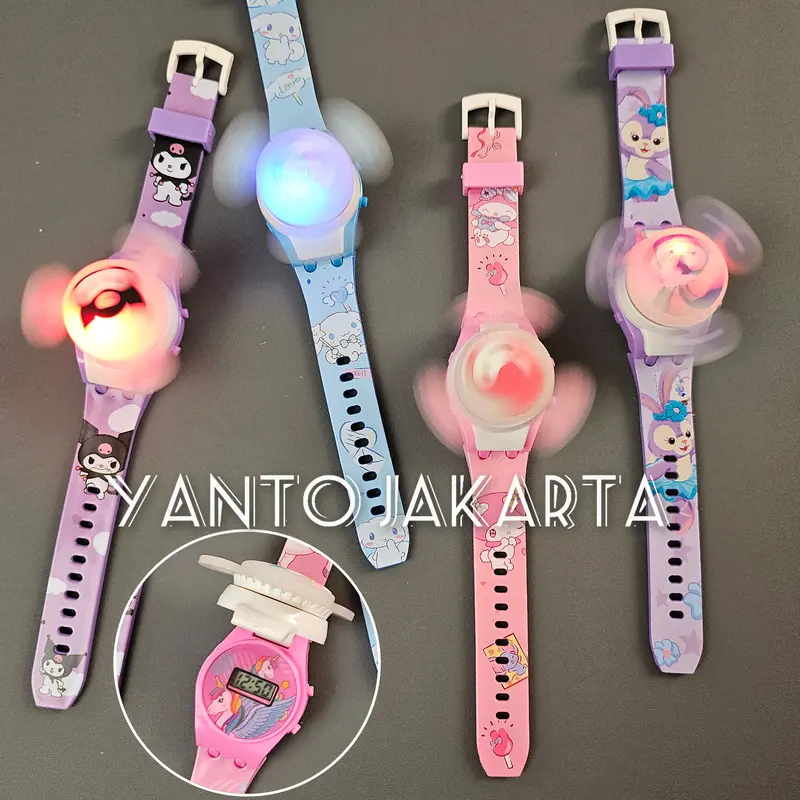 Jam tangan anak spinner berputar lampu nyala 4