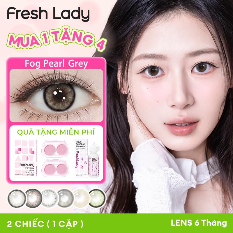 Kính áp tròng Freshlady 0 độ, 6 tháng, DIA 14.00-14.50mm, màu grey brown black, quà tặng hấp dẫn, lựa chọn thỏa thích