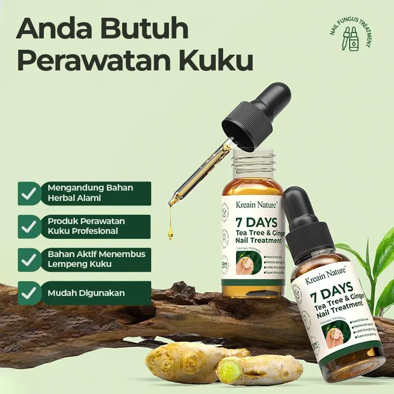 【A】Kreain Nature Nail Care Essence Esens Perawatan Kuku  Ekstrak Tea Tree dan Jahe untuk Perawatan 7 Hari 2