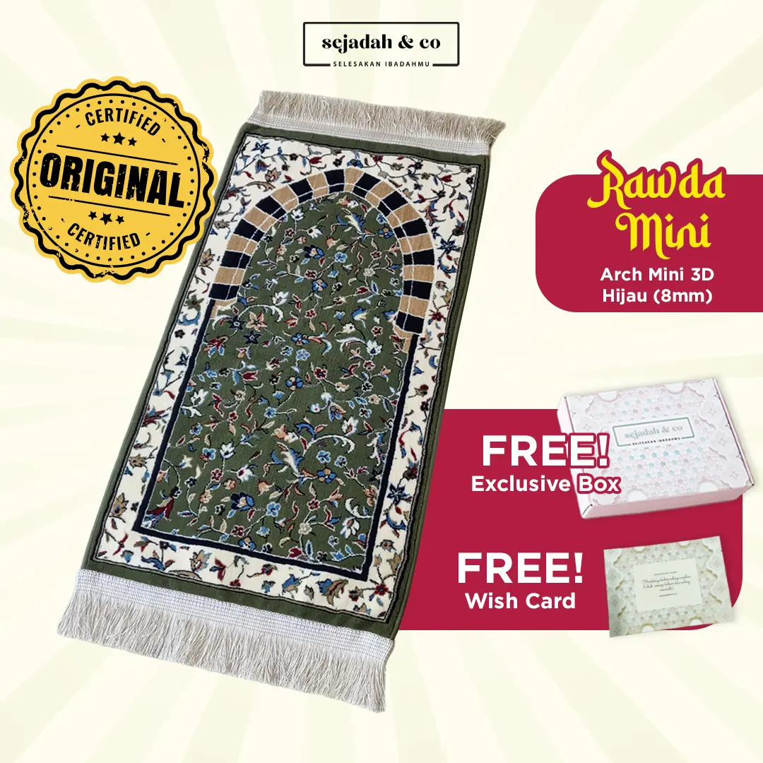 SEJADAH ASLI MADINAH - Sejadah Rawda Mini XL - FREE Box + Kad Ucapan