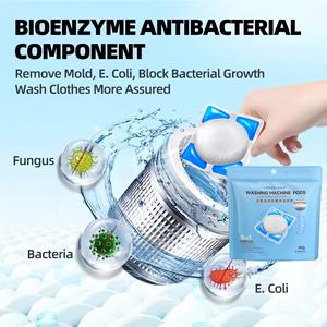 LeRunKey Pakej Percubaan 90g Pembersih Mesin Basuh 99.89% Antibakteria Menghilangkan Tungau & Bakteria Membersihkan Mendalam Aroma & Bola Pembersih Teknologi Oksigen Aktif Canggih Mosaic Cleaner Sabun Periuk Berkerak