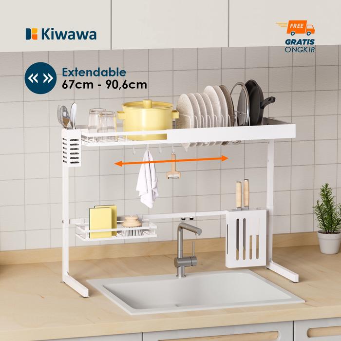 Gambar Kiwawa Rak Piring Extendable Atas Wastafel / Peniris Alat Makan / Dish Drain - NAMI DR 20 dari Cubic Home & Living Kab. Gresik Tokopedia