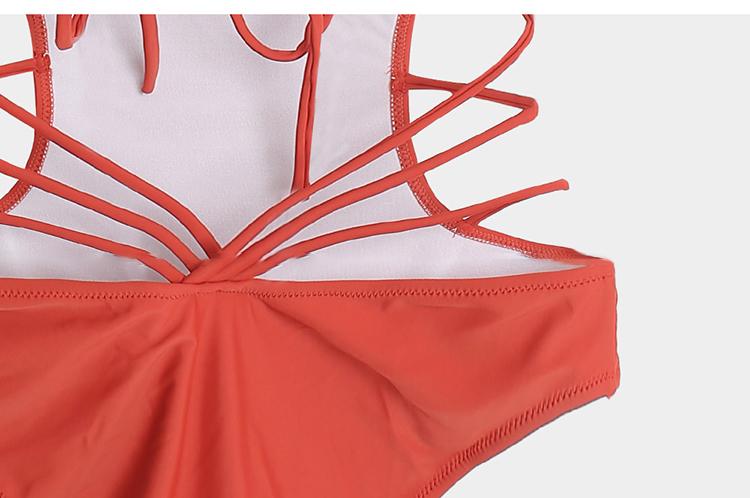 Product Introduction of Women's One Piece Swimsuit Neck Double Straps Crisscross Back Tie Bathing Suit 15