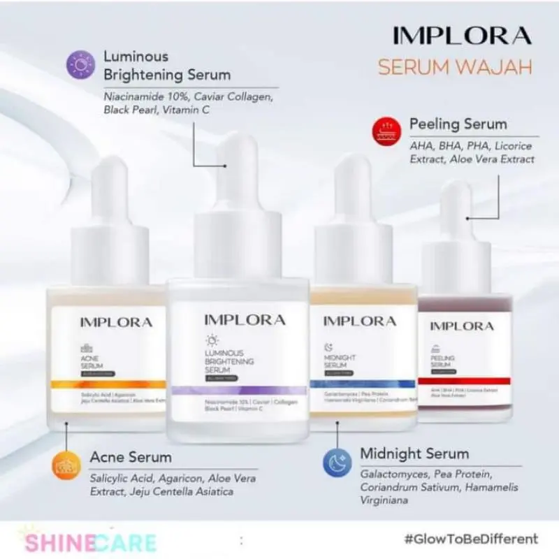 IMPLORA SERUM Berjerawat Caviar Mencerahkan Niacinamide Wajah Berminyak Extract Hitam
