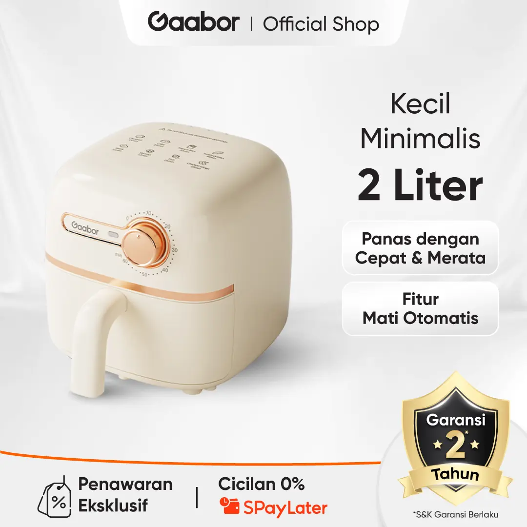 [Exclusive Rogerchikajourney] Gaabor Mini Air Fryer Kecil 600W Low Watt Mesin Penggorengan Tanpa Minyak Loyang anti lengket Kapasitas 2L / AF20M-YE01A