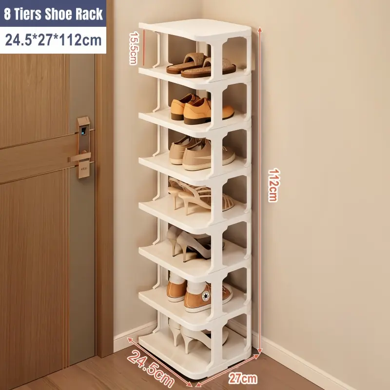 8-Layer Shoe Rack for Indoor Outdoor Shoe Storage Cabinet - Easy to Assemble, Stackable