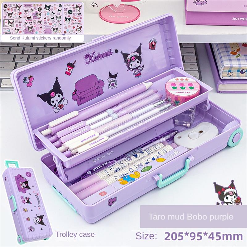 1PCS Hộp Văn Phòng Phẩm Bút Sanliou Melody, Hai Lớp Dung Tích Lớn, Hộp Đựng Bút Chì Nhựa Đa Năng, Quà Tặng Cho Trẻ Em, Bao gồm quà tặng miễn phí [Một nhãn dán ngẫu nhiên + 5 kẹp] hoặc [Một nhãn dán ngẫu nhiên]