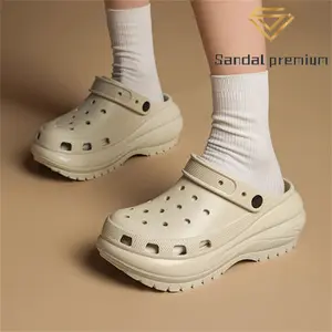 Sandal Wedges Wanita Model Clog Terbaru 2026 Viral, Anti Slip, Sol Tebal Tinggi, Nyaman Dipakai Luar Ruangan, Kasual Cocok untuk Pantai dan Sehari-Hari, Desain Modis Serbaguna