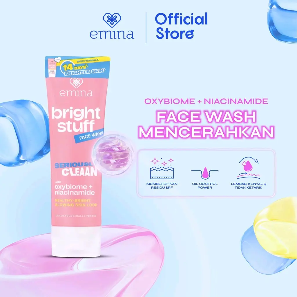 Emina Bright Stuff Face Wash 100ml kemasan baru Facial