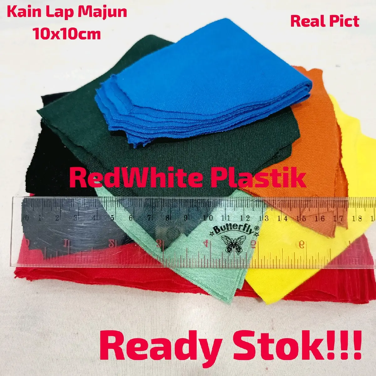KAIN LAP MAJUN PERCA KATUN Warna TUA 10x10 Isi 1kg