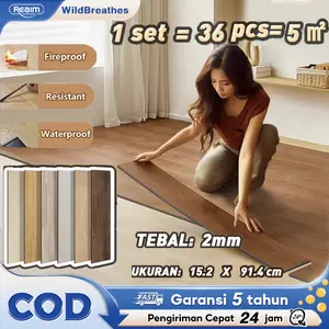 【Barang Ready​​】1 BOX (36 Pcs) Floor Vinyl Lantai Stiker  91.5cm x 15.2cm  Lantai kayu parquet Dengan Lem  Sticker Vinyl Lantai PVC High Quality Vinyl Lantai Stiker Wallpaper Dinding Motif Kayu Dengan Kotak