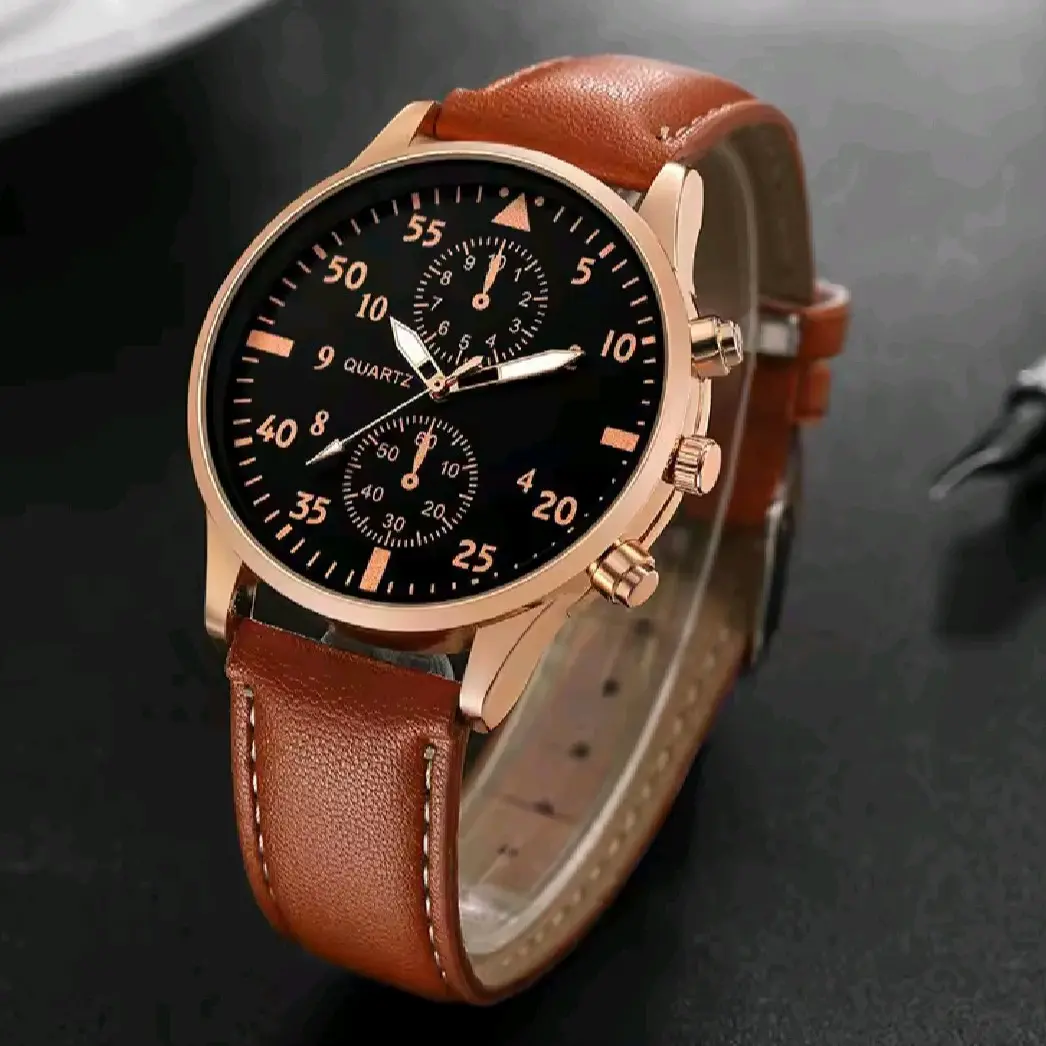 COD Jam Tangan Pria Tali Kulit High Quality Watches Best Seller D-238
