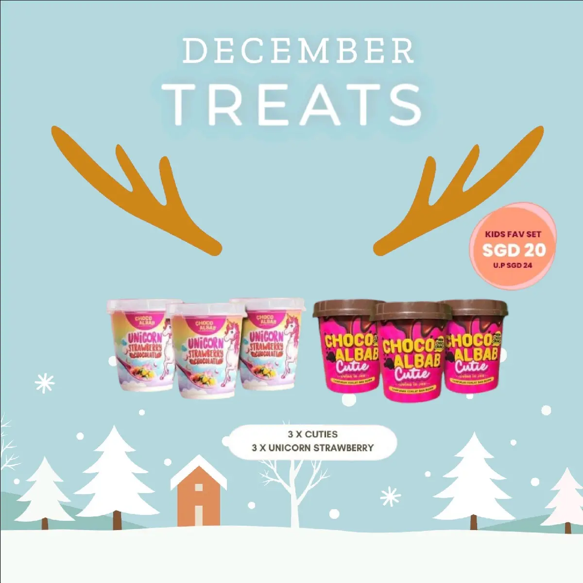 Colorful Cereals with Strawberry Chocolate Sauce - 3 Unicorn + 3 Cutie Choco Tubs - Snack, Chocolates