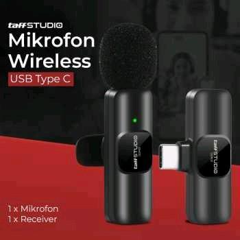 TaffSTUDIO Mikrofon Wireless Lavalier Portable Microphone USB Type C - ODR08 1